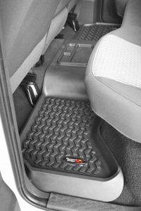 Rugged Ridge All Terrain Floor Liner, Rear, Black for 02-18 Ram 1500-3500 Quad 82953.1