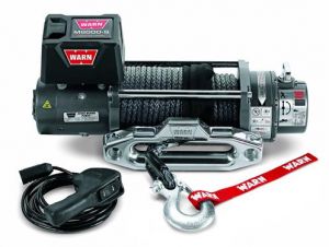 WARN M8000-S Self-Recovery Winch (12V DC) 100' Synthetic Rope and Hawse Fairlead 87800