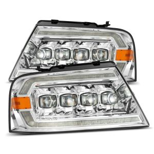 AlphaRex LED Projector Headlights in Chrome for 04-08 Ford F-150, 06-08 Lincoln Mark LT 880129