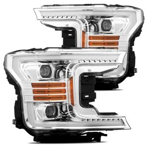 AlphaRex Projector Headlights Plank Style Design Chrome for 18-20 Ford F-150 880187