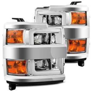 AlphaRex Projector Headlights Chrome for 15-18 Chevrolet Silverado 2500, 2019 Chevrolet Silverado 2500 HD, 15-18 Chevrolet Silverado 3500, 2019 Chevrolet Silverado 3500 HD 880225
