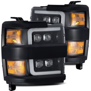 AlphaRex LED Projector Headlights in Jet Black for 15-18 Chevrolet Silverado 2500, 2019 Chevrolet Silverado 2500 HD, 15-18 Chevrolet Silverado 3500, 2019 Chevrolet Silverado 3500 HD 880229