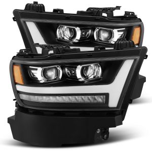 AlphaRex Projector Headlights Plank Style Design Black for 19-22 Ram 1500 880515