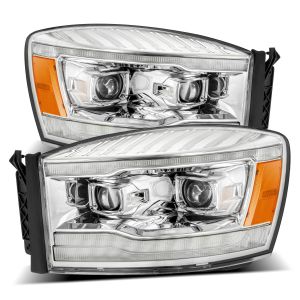 AlphaRex Projector Headlights Chrome for 06-08 Dodge Ram 1500, 06-08 Dodge Ram 2500, 06-08 Dodge Ram 3500 880531
