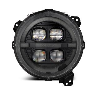 AlphaRex Projector Headlights Alpha-Black for 18-24 Jeep Wrangler, 2018 Jeep Wrangler JK, 20-24 Jeep Gladiator 880867