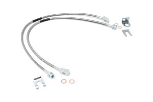 Rough Country Extended Stainless Steel Front Brake Lines For 1987-06 Jeep Wrangler YJ & TJ Models & 1984-01 4WD Jeep Cherokee With 4-6" Lift 89702