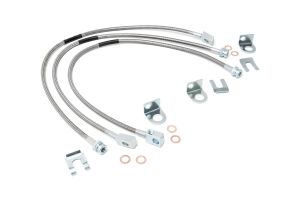 Rough Country Extended Stainless Steel Front & Rear Brake Lines For 1987-06 Jeep Wrangler YJ & TJ Models & 1984-01 4WD Jeep Cherokee With 4-6" Lift 89715