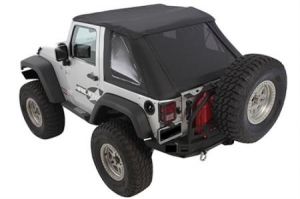 SmittyBilt Bowless Combo Top With Tinted Windows In Black Diamond For 2007-18 Jeep Wrangler JK 2 Door 9073235