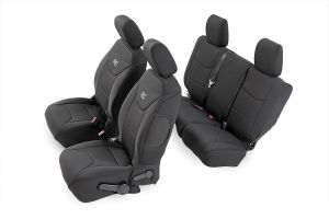 Rough Country (Black) Neoprene Seat Cover Set Front & Rear For 2011-12 Jeep Wrangler JK Unlimited 4 Door Models 91003