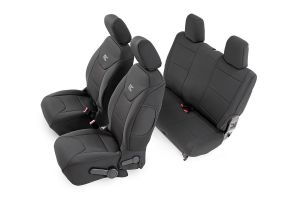 Rough Country (Black) Neoprene Seat Cover Set Front & Rear For 2013-18 Jeep Wrangler JK 2 Door Models 91007