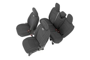 Rough Country Front and Rear Neoprene Seat Covers For 2018+ Jeep Wrangler JL Unlimited 4 Door Models (With Rear Arm Rests) 91012