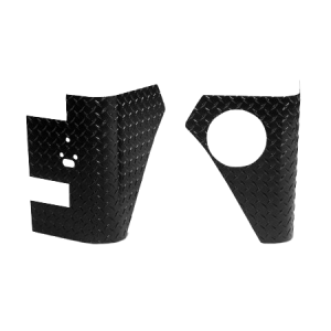 Warrior Products Rear Corners for Bushwacker Cutout Flares (Black Aluminum Diamond) For 1997-06 Jeep Wrangler TJ Models 916AXPC