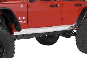 Warrior Products Rocker Panel Sideplates (Aluminum Diamond Tread) For 2007-18 Jeep Wrangler JK Unlimited 4 Door Models 922