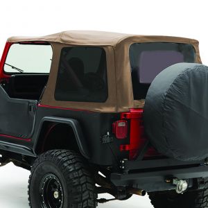 SmittyBilt OE Style Replacement Top With Half Door Uppers & Tinted Windows In Spice Denim For 1988-95 Jeep Wrangler YJ With Half Doors Only 9870217