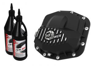 aFe Power Front Differential Cover in Black Finish w/ Gear Oil For 2018+ Jeep Gladiator JT & Wrangler JL Unlimited 4 Door Models (Dana 44) 46-71031B