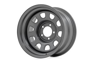 Rough Country Steel Wheel Gray 15x8 5x4.5 3.30 Bore -19 For Jeep Cherokee XJ / Jeep Grand Cherokee ZJ RC158545G