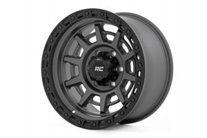 Rough Country Rough Country 85 Series Wheel  Simulated Beadlock  Gunmetal Gray/Black  17x9  5x5  -12mm 85170918A