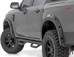 Rough Country Pocket Fender Flares JS Iconic Silver For 2024 Ford Ranger 2WD/4WD F-F12401-JS