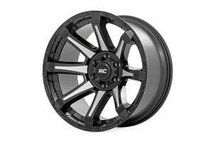 Rough Country 81 Series Wheel One-Piece Semi Gloss Black w/machined spokes 20x10 6x5.5 -19 81201812M