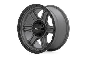 Rough Country 79 Series Wheel One-Piece Gunmetal Gray w/Black Ring 17x8.5 6x5.5 0mm 79170912G