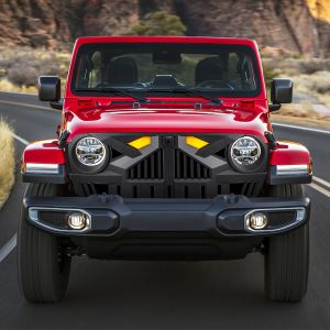 American Modified Empire Grille with LED Amber Lights W/ Camera Bracket For 18-24+ Jeep Wrangler JL & Gladiator JT AMJPCA00130-
