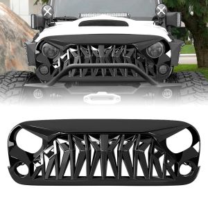 AMERICAN MODIFIED SHARK GRILLE - GLOSSY BLACK for 07-17 Jeep Wrangler,2018 Jeep Wrangler JK AMJPAA00110