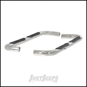Aries Automotive 3" Round Side Bars In Polished Stainless Steel For 1984-01 Jeep Cherokee XJ 201000-2