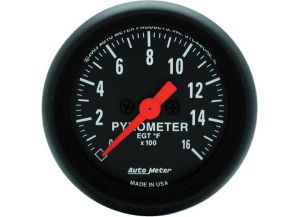Auto Meter 2-1/16" Pyrometer, 0-1600° F, Z Seriers 2654