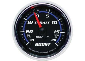 Auto Meter Cobalt Series 2 1/16" (52.4mm) 30 In. Hg/20 psi Vacuum/Boost Gauge 6107