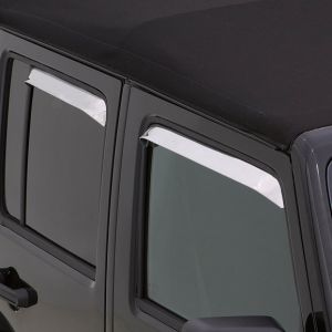 AVS Ventshade Window Deflectors in Stainless Steel Finish for 07-18 Jeep Wrangler Unlimited JKU 14918