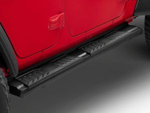 Barricade S6 Running Boards; Fine Textured Black for 18-26 Jeep Wrangler JL 4-Door J179611