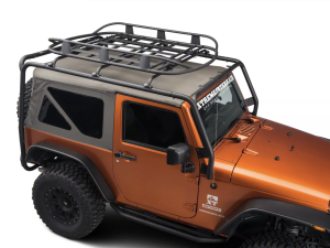 Barricade Roof Rack Basket; Textured Black for 07-26 Jeep Wrangler JK & JL J100175A