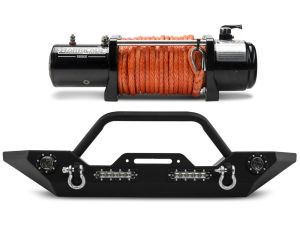 Barricade Trail Force HD Front Bumper with LED Lights and 9,500 lb. Winch for 07-18 Jeep Wrangler JK J104256