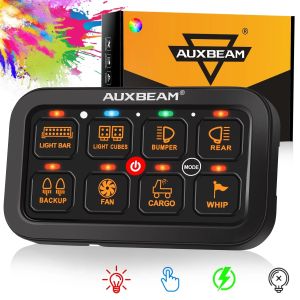 Auxbeam RGB Series 8 Gang LED Switch Panel,Off Road Light Controller(ONE-SIDED OUTLET) QP010781