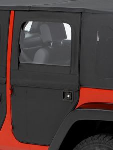 Bestop Rear Two-Piece Soft Doors (Black Twill) For 2007-18 Jeep Wrangler JK 2 Door Models 51799-17