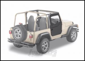 BESTOP 2-Piece Soft Doors In Black Denim For 1997-06 Jeep Wrangler TJ & TLJ Unlimited Models For Use With Factory Door Strickers 51789-15