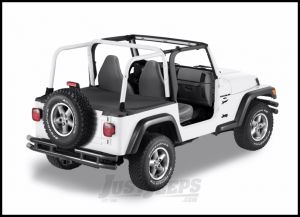 BESTOP Duster Deck Cover With Factory Soft Top Bow Folded Down In Black Diamond For 2003-06 Jeep Wrangler TJ 90012-35