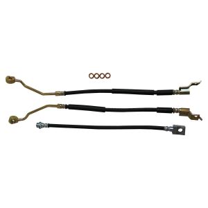 Crown Automotive Steel Black Brake Hose Kit Front & Rear-Left & Right For 1990-1994 YJ Wrangler (Until 2/14/1994) BHK5