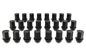 AEV Black Lugnut Kit 24 Piece 14x1.5 OE Style 7/8 Hex 1.78 For 2018-2025 JL Wrangler|2020-2025 JT Gladiator  |2023-2025 Chevrolet Colorado |2023-2025 GMC Canyon|2019-2025 Chevrolet Silverado 1500|2019-2025 GMC Sierra 1500 29060013AA