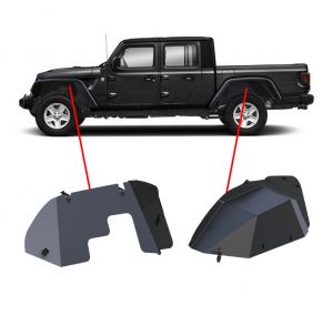 Black Horse Offroad Front & Rear Inner Fender Flare Liners for 20+ Jeep Gladiator JT INFR20G