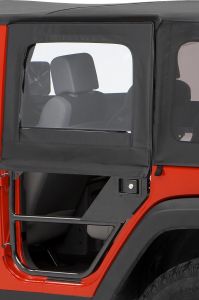 BESTOP HighRock 4X4 Element Rear Upper Doors For 2007-18 Jeep Wrangler JK Unlimited 4 Door Models (Black Twill) 5180617