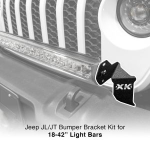 XK Glow Front Bumper 18-42" Bar Bracket for 18+ Jeep Wrangler JL, JLU & 20+ Gladiator JT XK-BRC-JL-FB