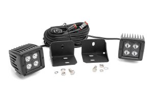 Rough Country LED Light Cab Mount 2" Black Pair Flood For Can-Am Defender HD 5/HD 8/HD 9/HD 10 71011