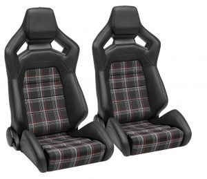 Corbeau Plaid Sportline RRX Reclining Seat Pair for 76-18 Jeep CJ-7, Wrangler YJ, TJ, JK & Unlimited RRXS-