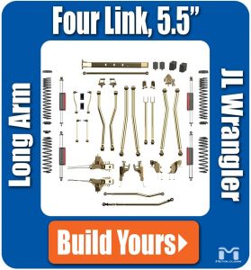 MetalCloak 5.5" 4-Link, Bolt-On Long Arm Suspension & Lift Kit (Base Kit) for 21+ Jeep Wrangler JL Unlimited A4455