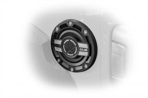 DV8 Offroad Aluminum Fuel Door in Black For 2018+ Jeep Wrangler JL 2 Door & Unlimited 4 Door Models D-JL-190004-MIL