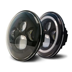 DV8 Offroad LED Projector Headlights with Angel Eyes for 07-18 Jeep Wrangler JK, JKU HL7JK-02