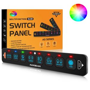 Auxbeam AS-R80 RGB Slim Switch Panel, Toggle/ Momentary/ Pulsed Mode Supported(One-Sided Outlet) QP011653