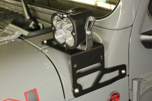 Fabtech Cowl Light Mount Brackets -Adjustable for 18-24 Jeep Wrangler JL & Gladiator JT FTS24270