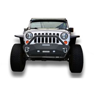DV8 Offroad FS-16 Hammer Stubby Bumper with Skid Plate for 07-20+ Jeep Wrangler JK, JL and Gladiator JT FBSHTB-16